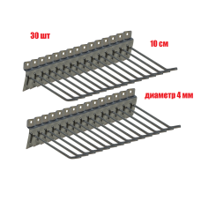 Крючок для торговой панели, нержавеющая сталь 10 см, диаметр 4 мм, 30 шт 