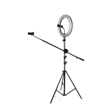 Кольцевая лампа JBH-4810 со штативом, журавлем, гибкими держателями телефона, шарниром, диаметр 26 см