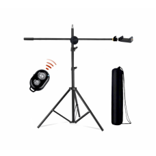 Напольная стойка штатив для съемки сверху JBH-G1CB с держателем для телефона, с сумкой для переноски и кнопкой Bluetooth Напольная стойка штатив для съемки сверху JBH-G1CB с держателем для телефона, с сумкой для переноски и кнопкой Bluetooth