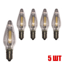 Комплект светодиодных лампочек LED -5 в виде свечи с цоколем Е10, 5 шт