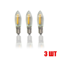 Комплект светодиодных лампочек LED-3T теплый свет с цоколем Е10, 3 шт