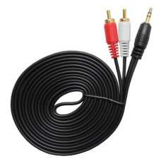 Кабель AUX Nocab mini Jack 3.5mm (m) - 2 RCA (m) золоченый 3м