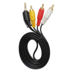 Кабель AUX Nocab mini Jack 3.5mm (m) - 3 RCA (m) никелистый 1.5м