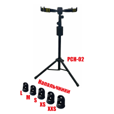 Подставка для гитары PCH-02 для 2 гитар и напальчники черные, размер XXS, XS, S, M, L, 5 шт