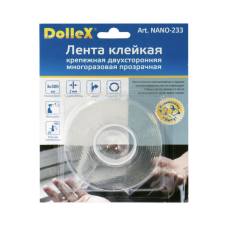 Крепежная двухсторонняя многоразовая клейкая лента прозрачная, 2 мм x 3 см x 2 м NANO-233 (нано-скотч)